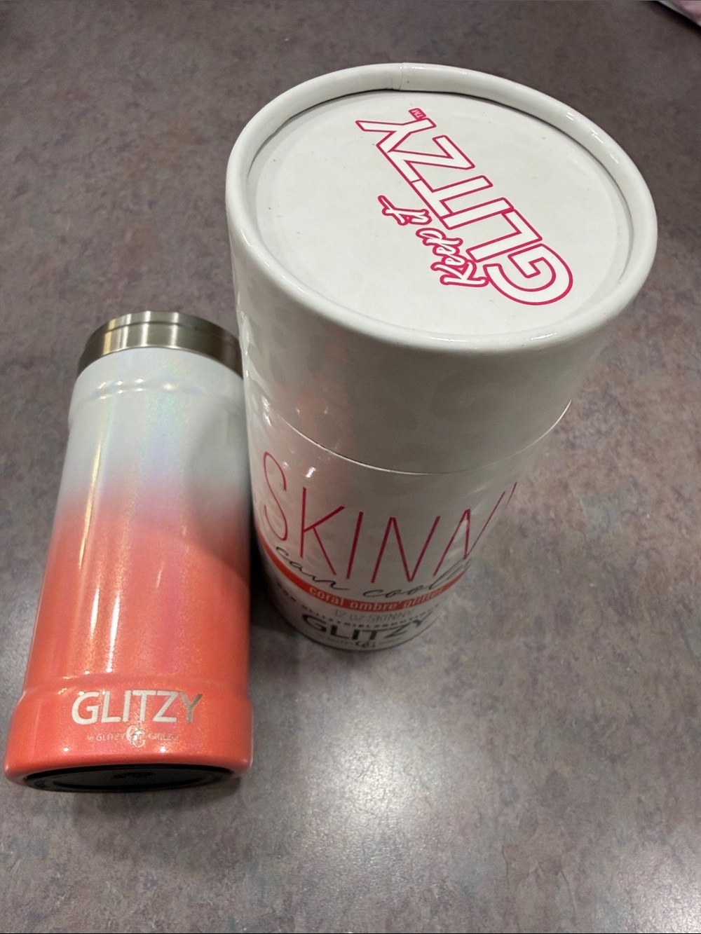 Glitzy Ombre Coral to White Insulated Tumbler - Keep it Glitzy
